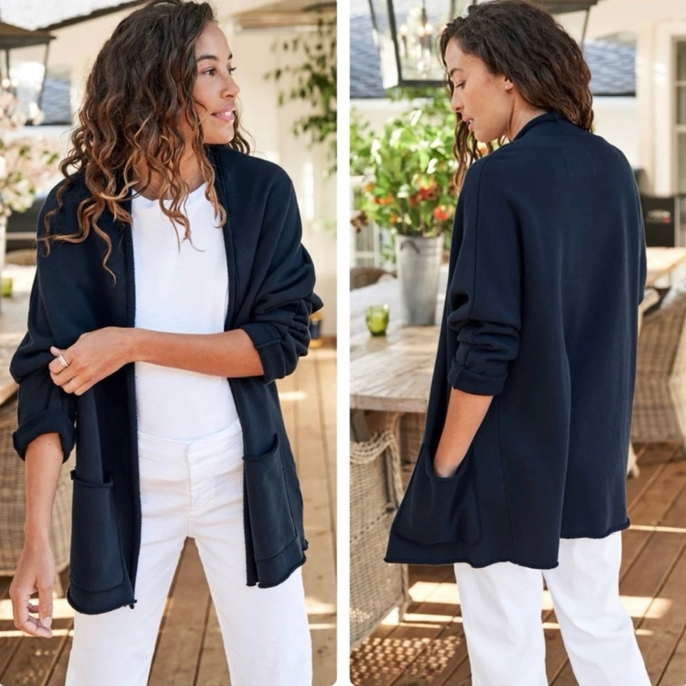 Frank & Eileen Barbara Beach Cardigan Triple Fleece British Royal Navy Large